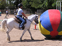 Youth rider with battle ball